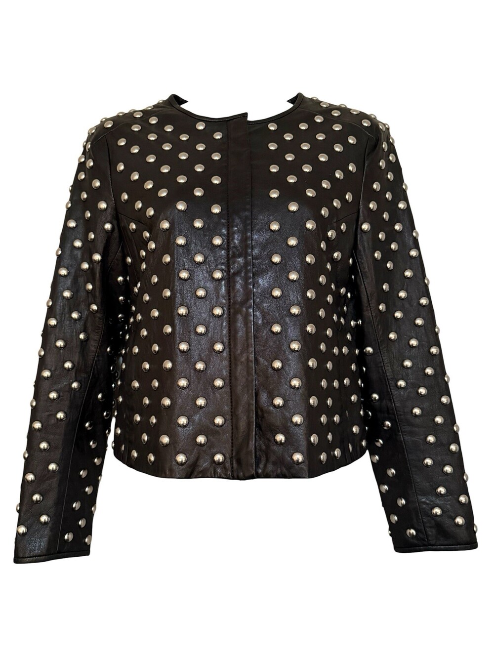 ASO Georgina Sparks Gossip Girl DVF Black Studded Leather Jacket Size 4
